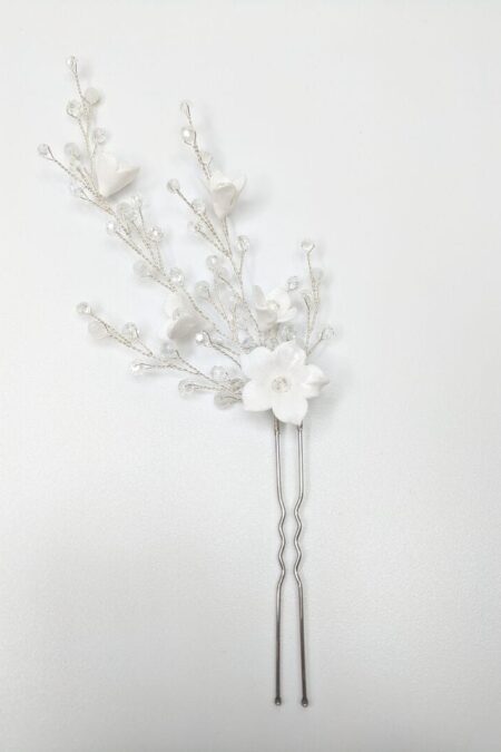 Велика весільна шпилька для волосся з квітами, артикул 34200003, фото 3