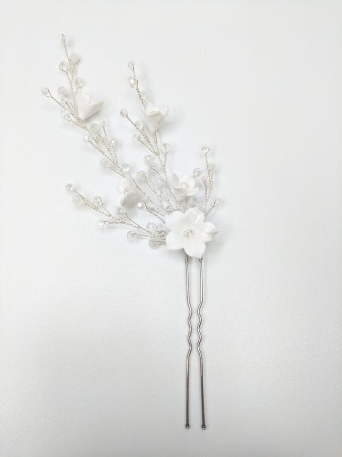 Велика весільна шпилька для волосся з квітами, артикул 34200003, фото 3