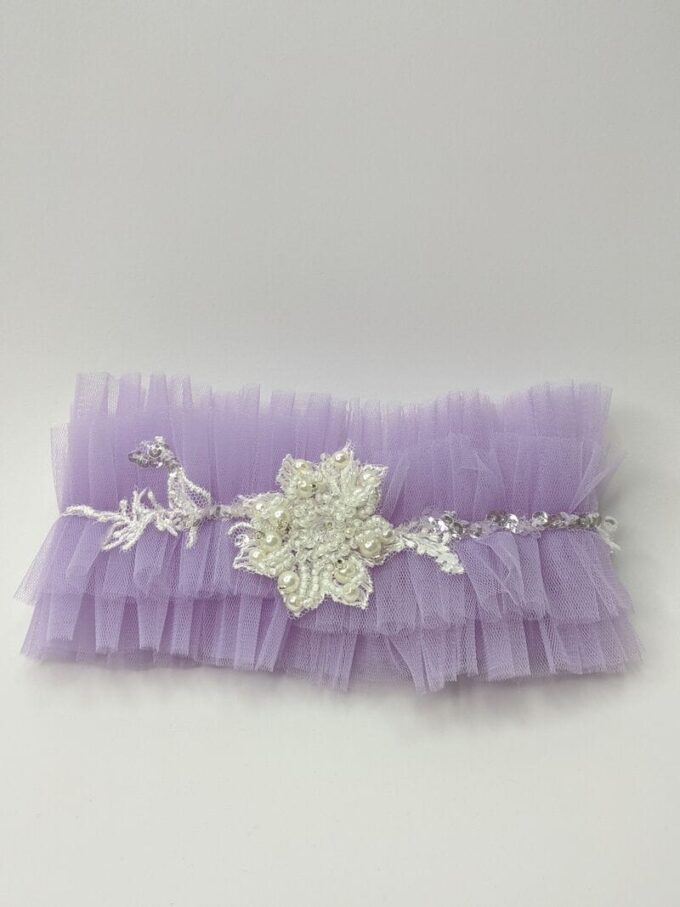Фіолетова весільна підв'язка для ніг, Артикул 36700003, фото №1
