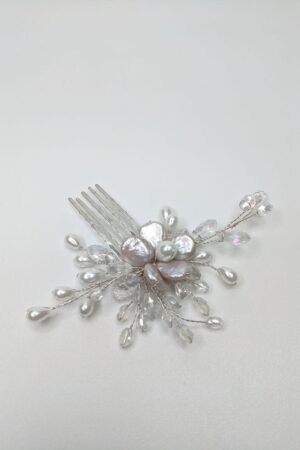 Весільний гребінь для волосся з перлами, артикул 5640006, фото №3