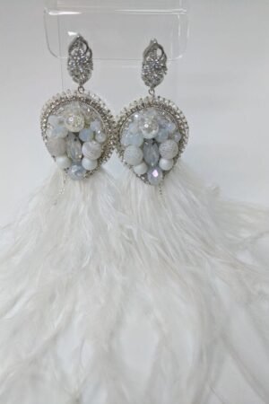 Весільні сережки «Белые перья», артикул 5645035, фото 3